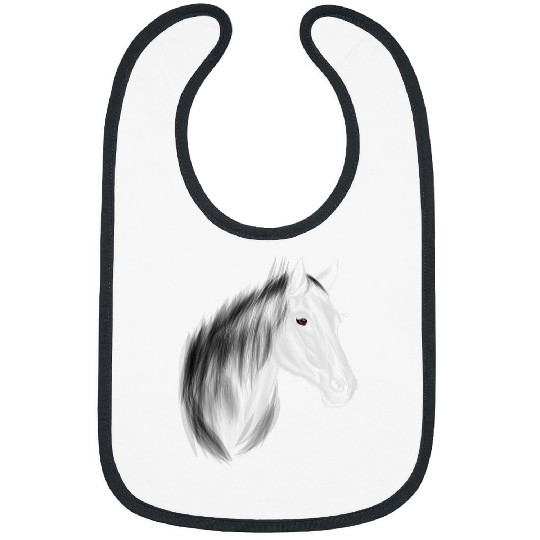 Horse Pet Black Stallion Bibs