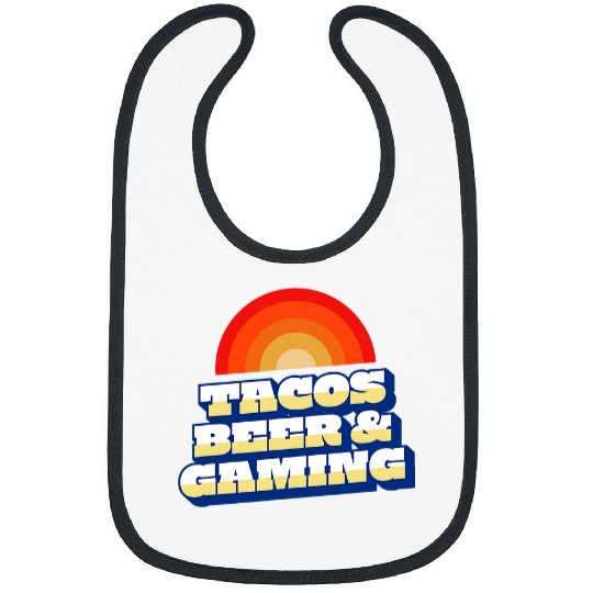Beer Fun Tacos Beer Gaming Funny Retro Gamer vintages Video Game 2 Bibs