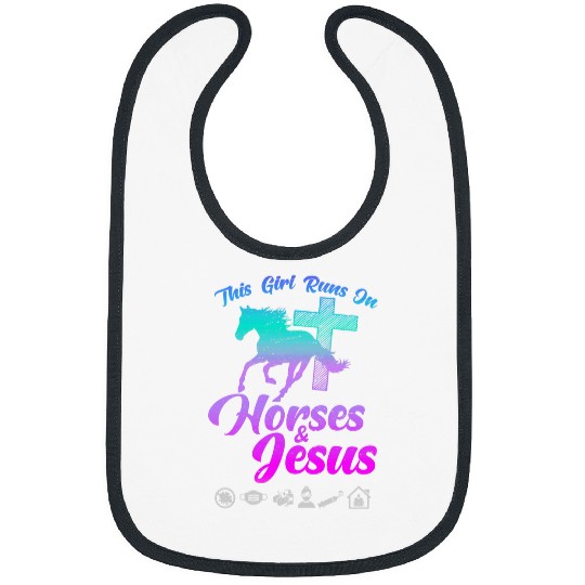 Horse Pet This Girl Runs on Horses 2Jesus Graphic Plus Size Bibs