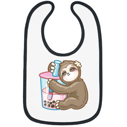 Sloth Pet Gift Boba Bubble Milk Tea Kawaii Girl Food lover Bibs