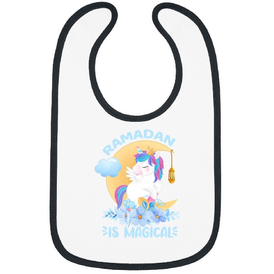Unicorn Pet Ramadan Is Magical Unicorn Ramadan Mubarak For Girls Bibs