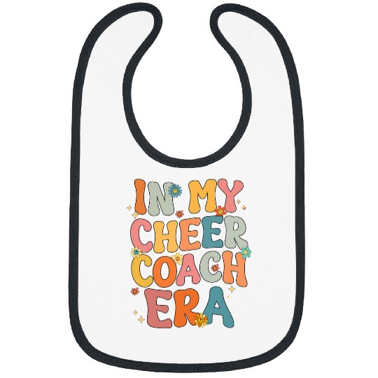 In My Cheer Coachs Era Funny Retro Groovy Cheerleading Coach Bibs