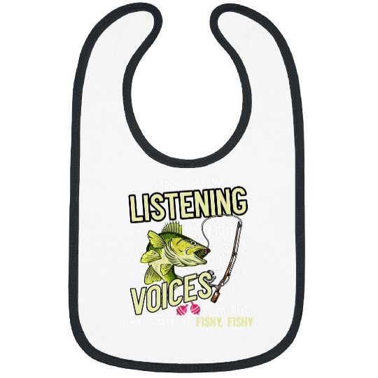 Fishing Fun Voices In My Head Fishy Funny Walleye Fishing Mens Humor Bibs
