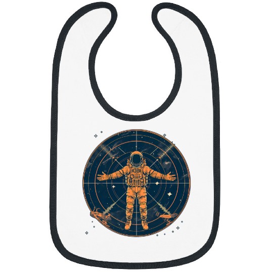 Vitruvian Astronaut Funny Leonardo Da Vinci Graphic 21 Bibs