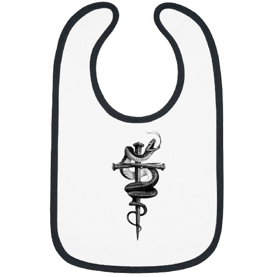 Snake Pet x Nail x Crucifix Blackwork Bibs