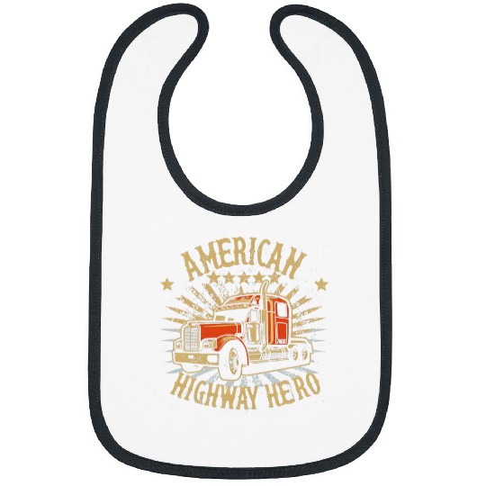 Truck Fun American Highway Hero Awesome Trucker Driver Semi Truck Gear Bibs