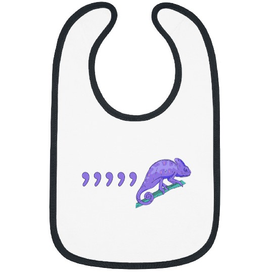 Chameleon Pet Funny Teacher Comma Chameleon lover 80s Bibs