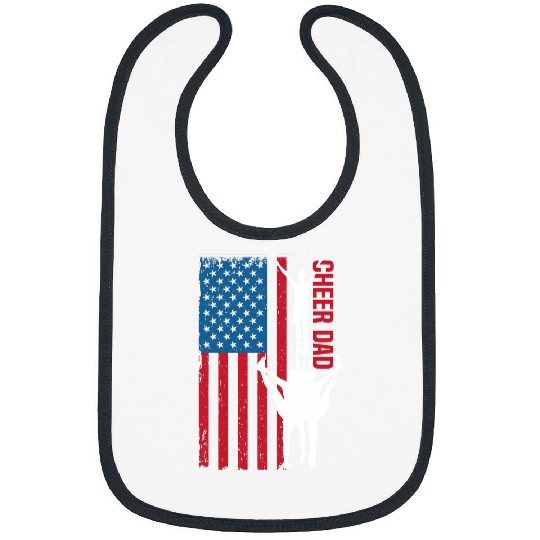 Patriotic American Flag Cheer Dad for Fathers Coachs Pride Bibs