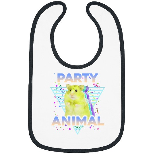 Hamster Pet PARTY ANIMAL Funny Hamster Lover Quote Joke Retro Graphic Bibs
