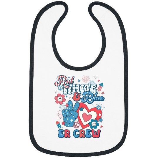 nurses Job ER nurses 4th Of July Red White Blue ER ED Crew Emergency Bibs