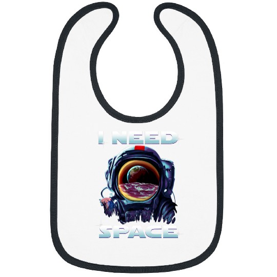 Astronaut Job I need Space Astronaut on Moon with Earth Reflection Bibs