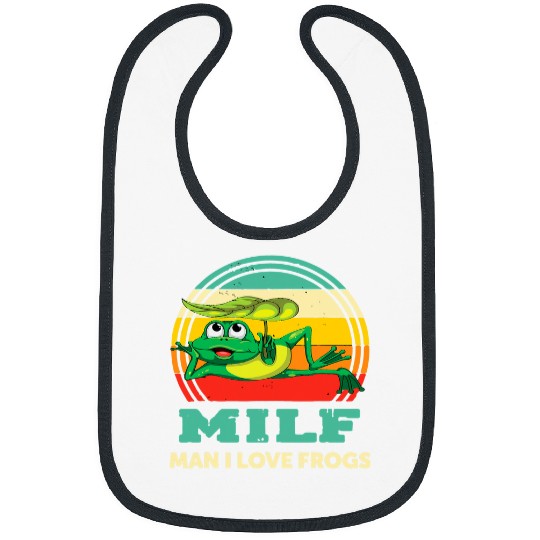 Frog Pet MILFMan I Love Frogs Funny Saying FrogAmphibian Lovers 1 3 Bibs