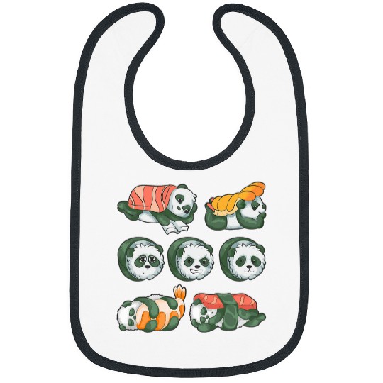 Panda Pet Gift For Sushi Lovers Japanese Foodie Men Women 2 Bibs