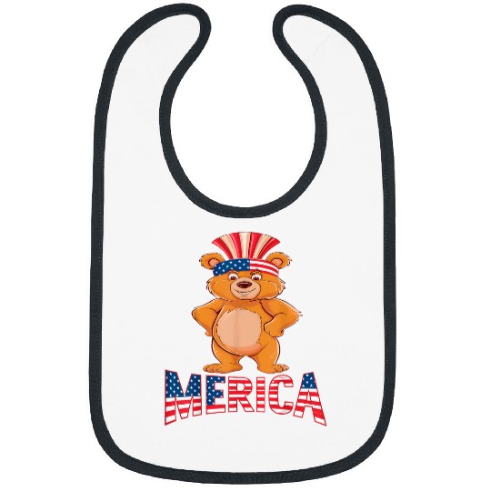 Bear Pet 4th of July Patriotic USA Merica Kids Bear Bibs