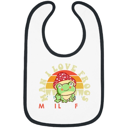 Frog Pet MILFMan I Love Frogs Funny Cottagecore Aesthetic Frog Bibs