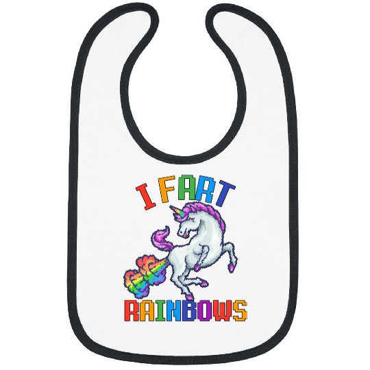 Unicorn Pet I Fart Rainbows Funny Unicorn Sarcastic Humor Retro Gamer Bibs