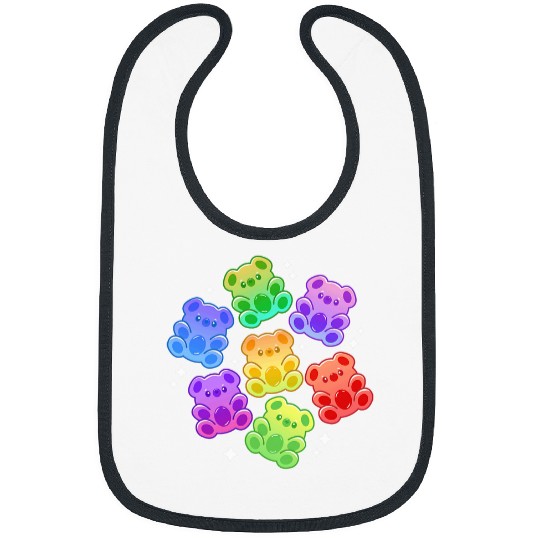 Bear Pet Aesthetic Kawaii Cute Rainbow Gummy Bear Bibs