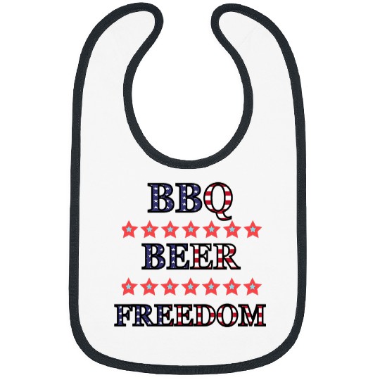 Beer Fun BBQ BEER FREEDOM AMERICA 2024 DONALD TRUMP CONSERVATIVE Bibs