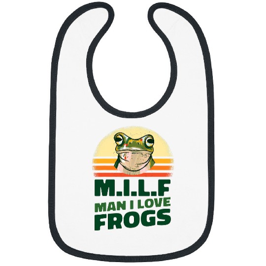 Frog Pet MILF Man I Love Frogs Kawaii Frog Aesthetic Green Frog Thing Bibs