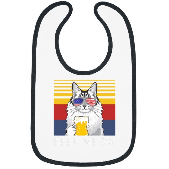 Beer Fun Maine Coon Cat Beer Meow Bibs