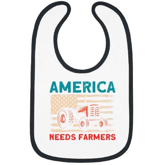 Tractor Fun Farmer Farm Agriculture America Needs Farmers 2 Bibs
