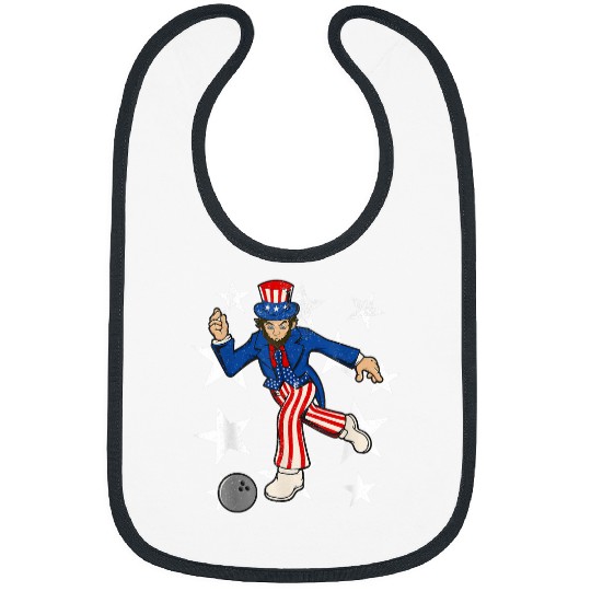 Sport Bowling Abraham Lincoln Bowling Funny 4th of July Bowler Bibs