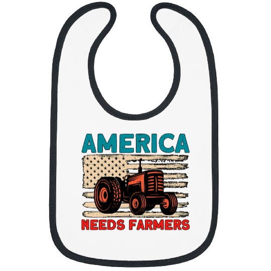 Tractor Fun Farmer Farm Agriculture America Needs Farmers Bibs
