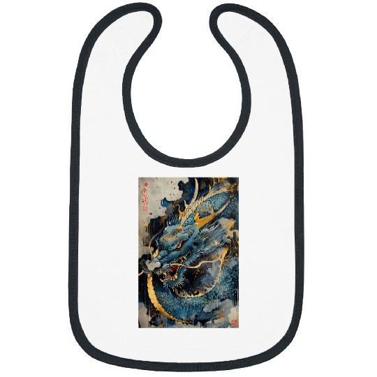 Dragon Pet Lucky year of the Dragon Asian vintages retro Fun Bibs