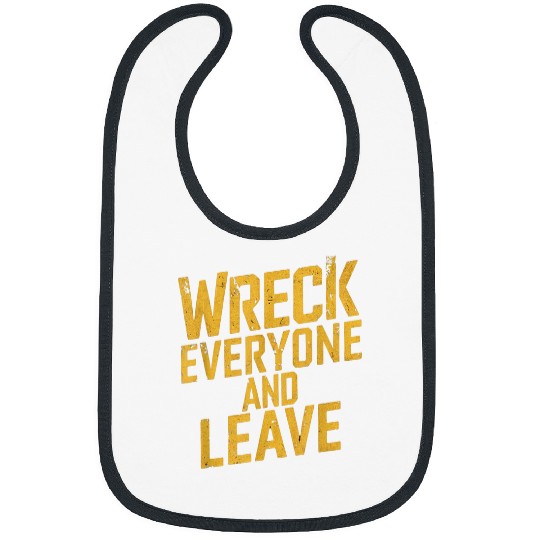 Sport Wrestling vintages Distressed Wreck Everyone and Leave Wrestling Match Bibs