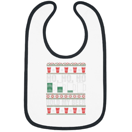 Beer Fun Ho Ho Ho Hold My Beer Ugly Christmas Sweater 2 Bibs