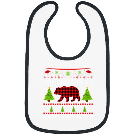 Bear Pet Abuelita Bear Ugly xmass Sweater Style Matching Christmas Bibs