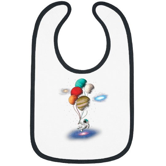 Astronaut Job holding Planet Balloons Solar System space 8 Bibs