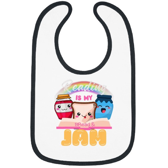 Book Fun Funny Reading is my bread and jam Cool Rainbow reading Bibs