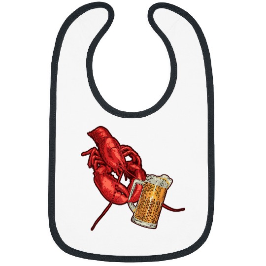 Beer Fun Lobster Drinker Beer Crustacean Seafood Lobstering Bibs