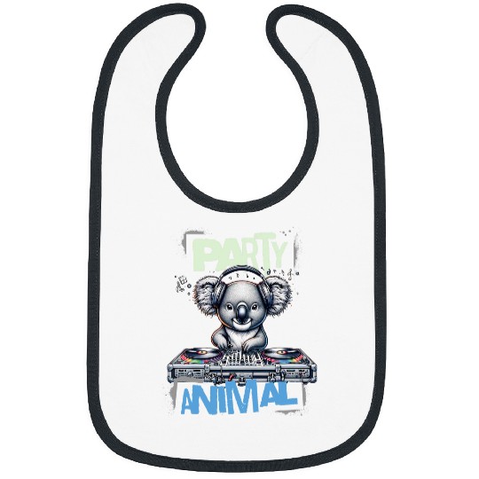 Koala Pet Party Animal Electronic Dance Music DJ Koala Funny Bibs