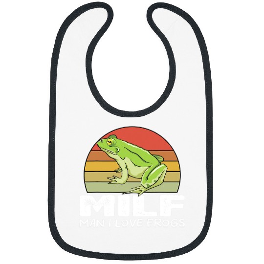 Frog Pet MILFMan I Love Frogs Funny Saying FrogAmphibian Lovers 3 Bibs