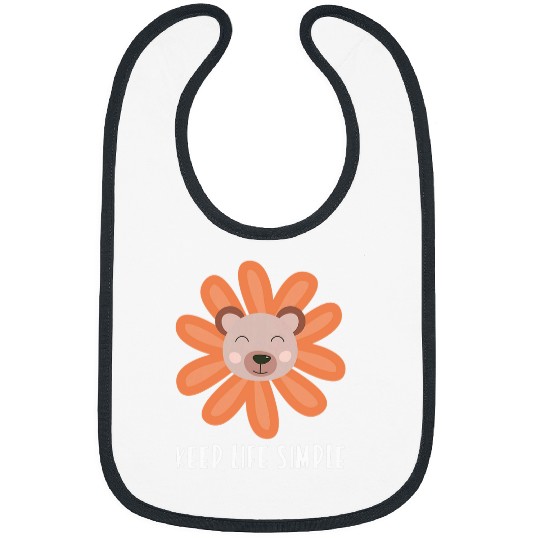 Bear Pet Keep it simple sunflower with bear face cute teddy bear Bibs