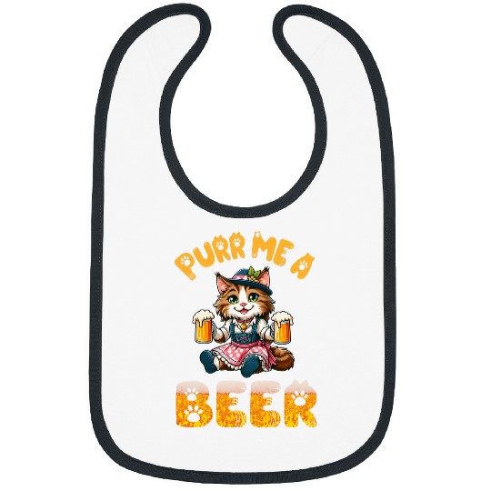 Beer Fun Maine Coon Cat Bavarian Costume Drink Beer Purr Me A Beer Bibs