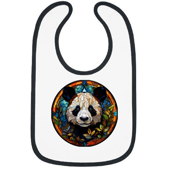Panda Pet Giant Panda Stained Glass Leadlight Artistic Design Bibs