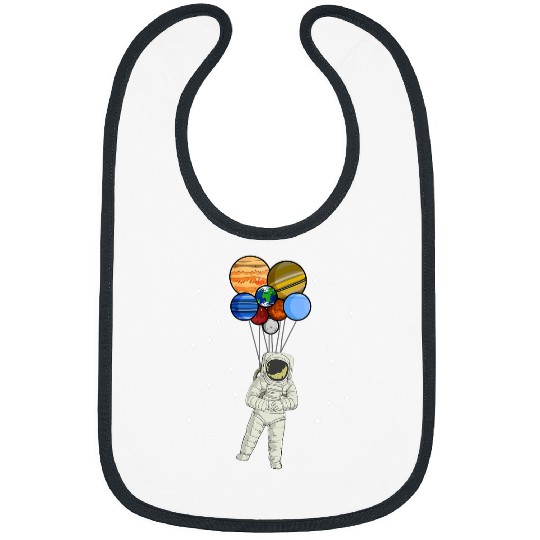 Astronaut Job Holding Planet Balloons of Solar System Bibs