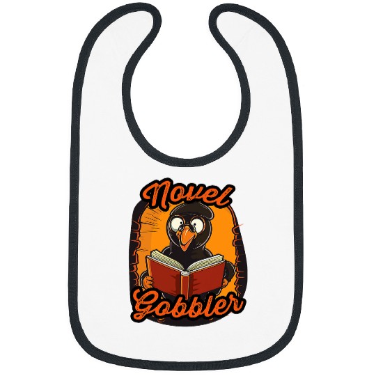 Librarian Job Thanksgiving Turkey Gobble Pun Librarian Novel Gobbler Bibs