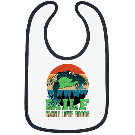 Frog Pet Man I Love Frogs Funny Milf 3 Bibs
