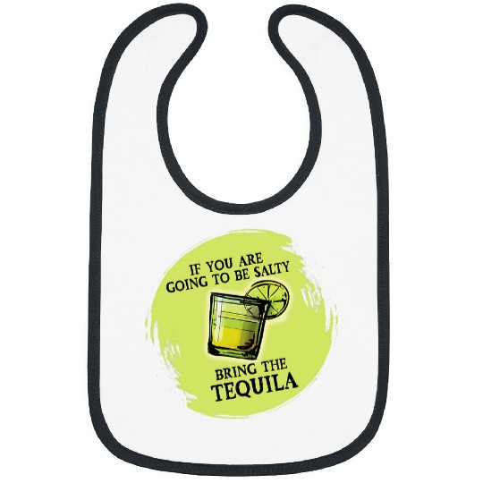 Beer Fun Tequila Alcoholic Funny Snarky Joke Green Yellow Design Bibs