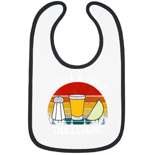 Retro I Love A Good Threesome Bartender Salt Lime Tequila Bibs