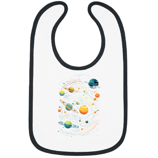 Astronaut Job Colorful Galaxy Planet Solar System Universe UFOS Astronaut 22 Bibs