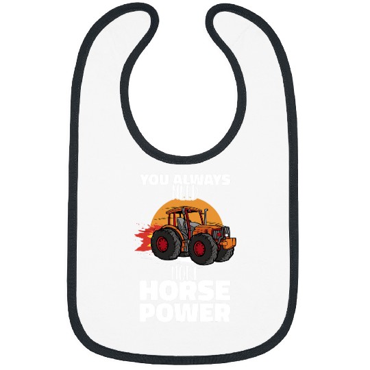 Horse Pet You always need more Horsepower Tractor Pull Farmer Bibs