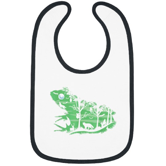 Koala Pet Frog Swamp Scene Nature with rabbits koala wolves bats Bibs