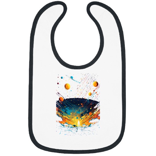Astronaut Job Colorful Galaxy Planet Solar System Universe UFOS Astronaut 26 Bibs