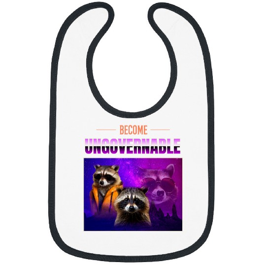 Raccoon Pet Become Ungovernable Funny Raccoon Print Bibs