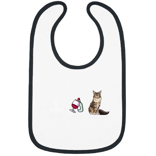 Wines Fun Cute Main Coon Cat Design Peace Wines Maine Coon Bibs
